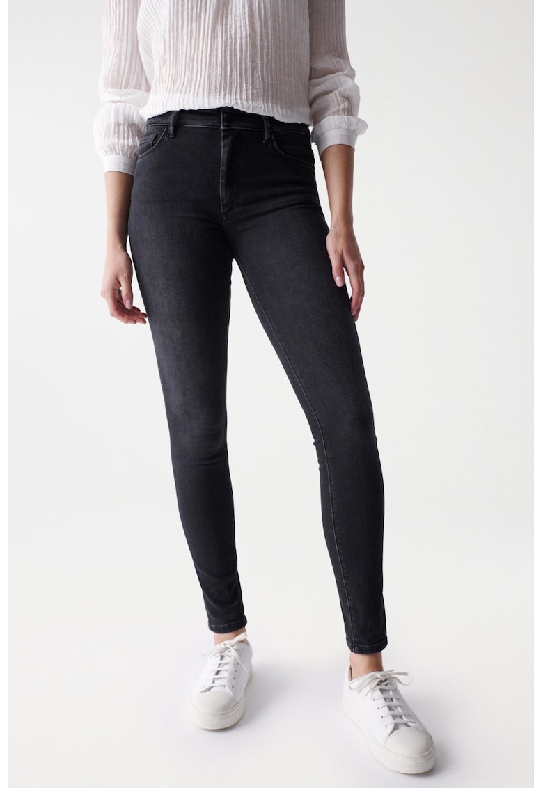 Blugi skinny cu talie inalta