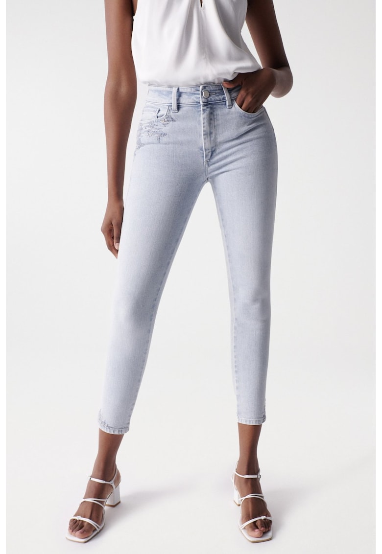 Blugi crop cu croila skinny Destiny -