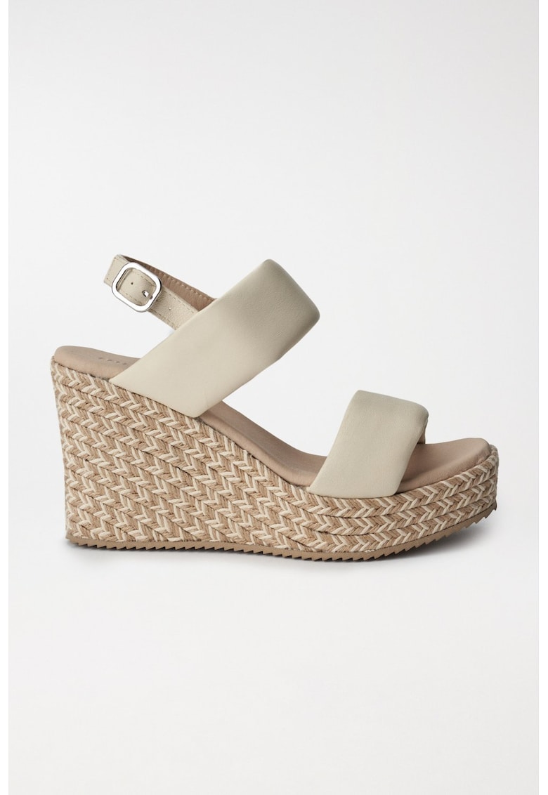 Sandale din piele cu talpa wedge