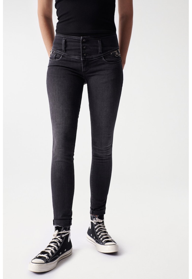 Blugi Skinny cu talie medie mystery