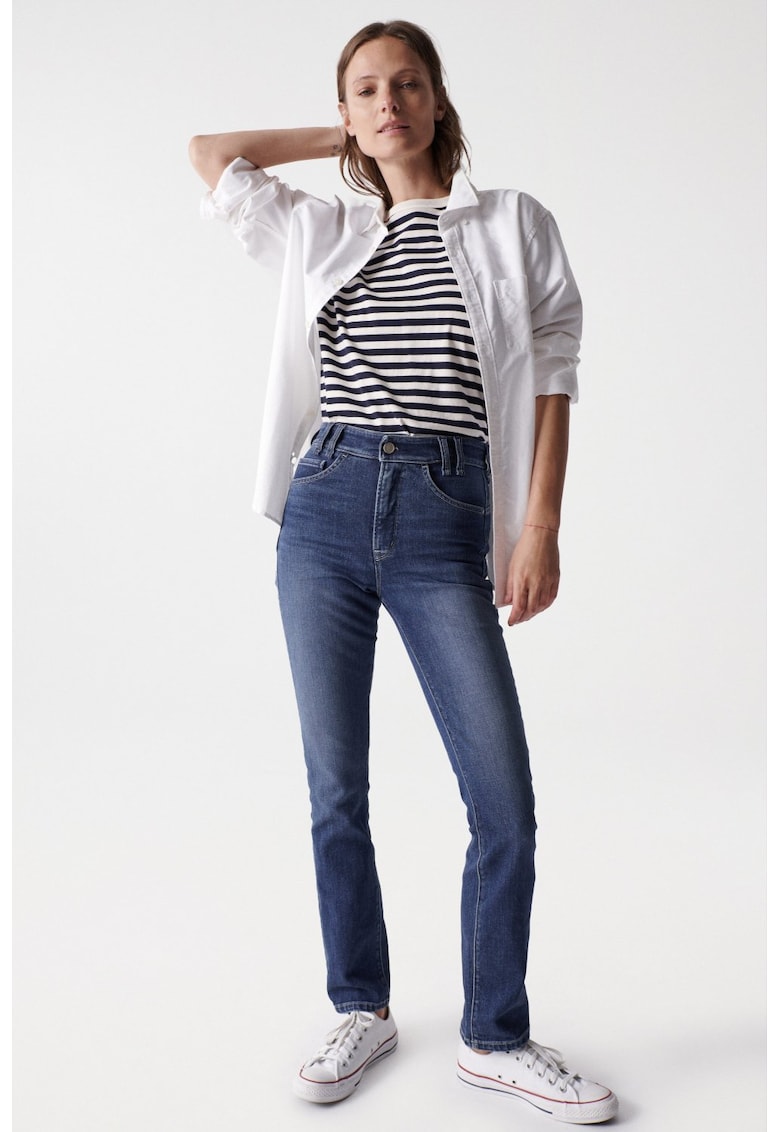 Blugi slim fit cu talie inalta Faith