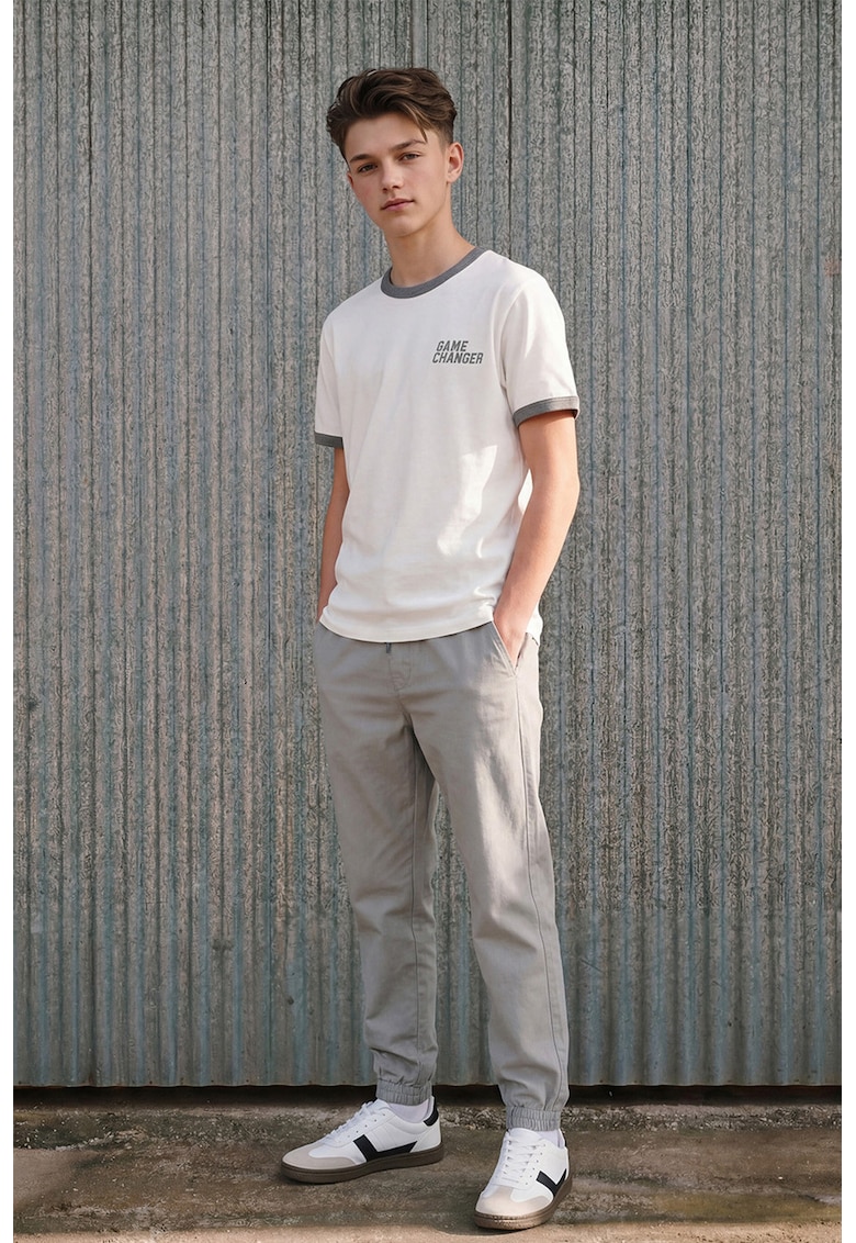 Pantaloni uni din bumbac - Gri