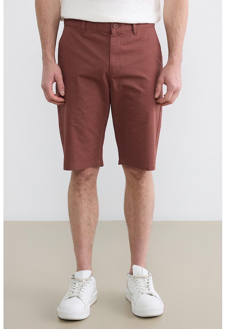 Bermude chino de bumbac - Caramiziu