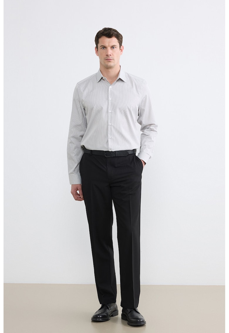Camasa slim fit in carouri - Gri deschis