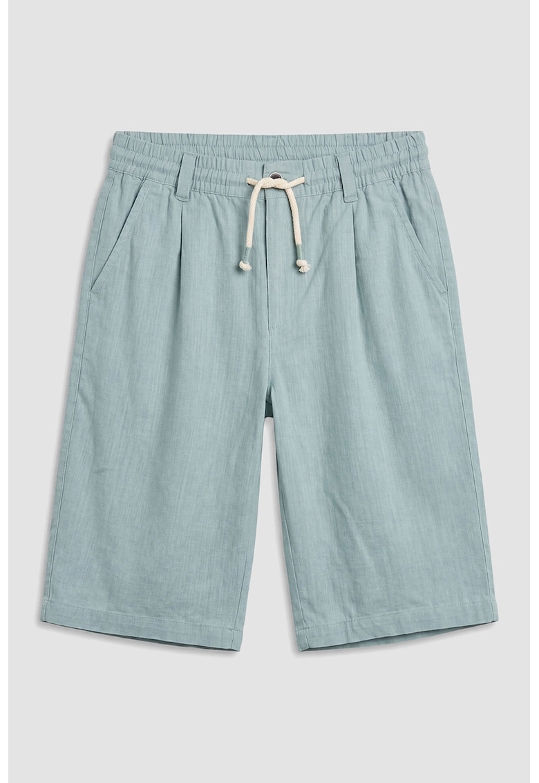 Pantaloni scurti de bumbac cu snururi - Gri cenusiu