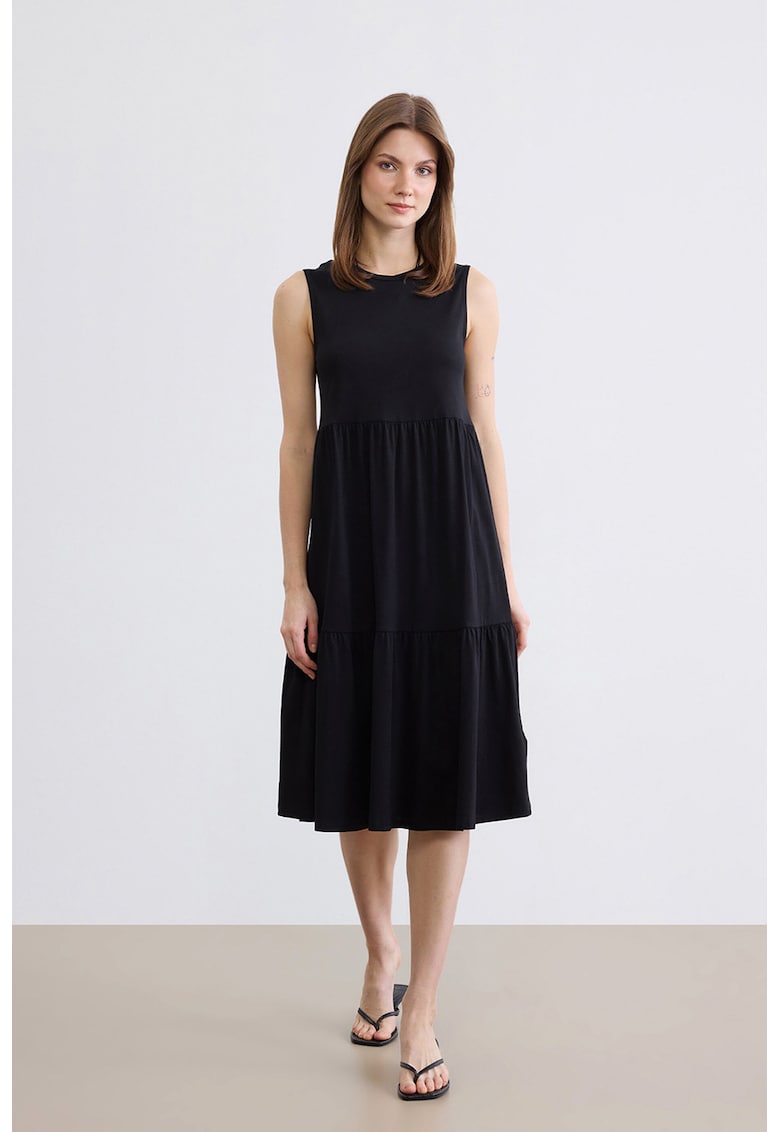 Rochie midi dreapta - Negru