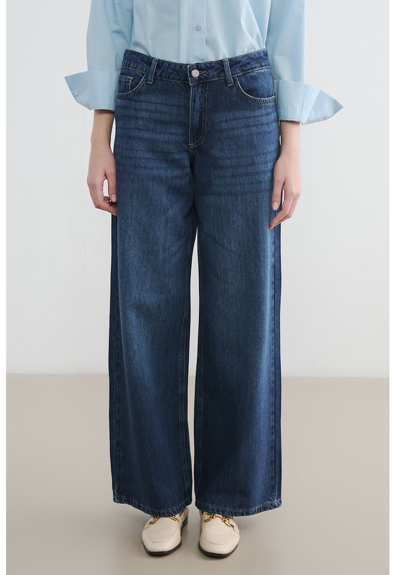 Pantaloni cu croiala ampla - Bleumarin