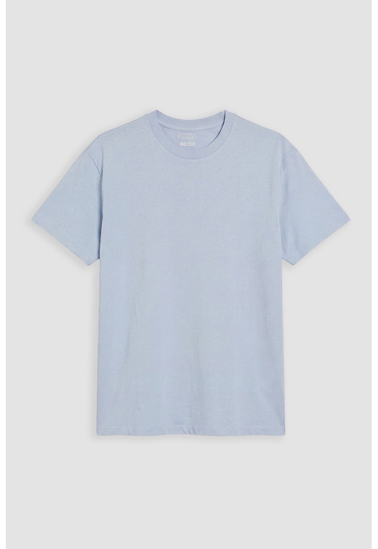 Tricou din bumbac cu aplicatie text - Albastru lavanda -