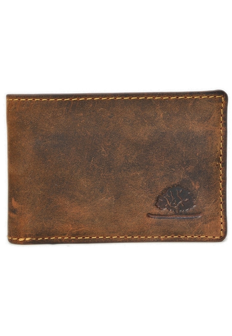 Portofel barbati piele naturala maro antichizat 10 x 7 cm (1660-25) - Vintage -