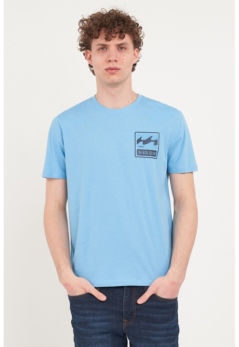 Tricou din bumbac cu imprimeu - Albastru deschis
