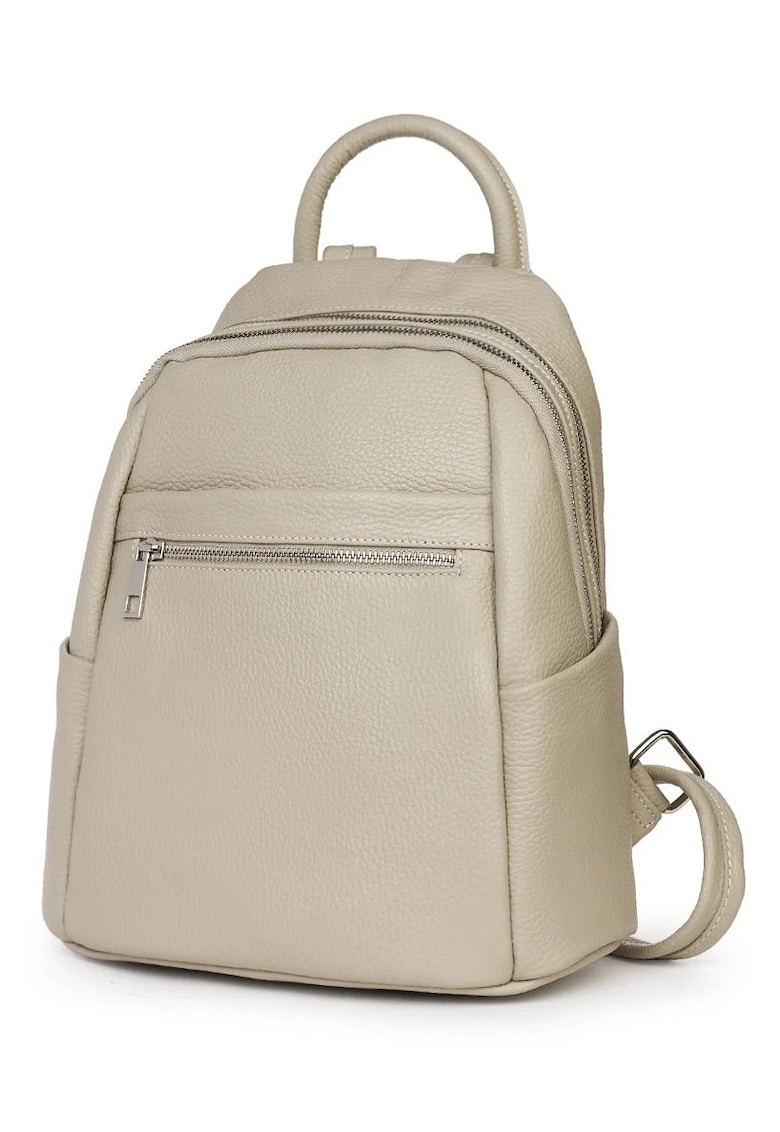 Rucsac dama Jonathan - piele naturala - gri - 31x27x13cm - cu doua compartimente