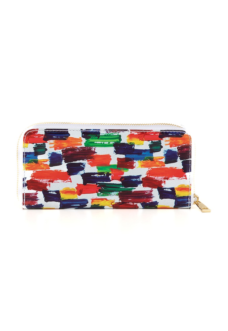 Portofel din piele cu model - Multicolor