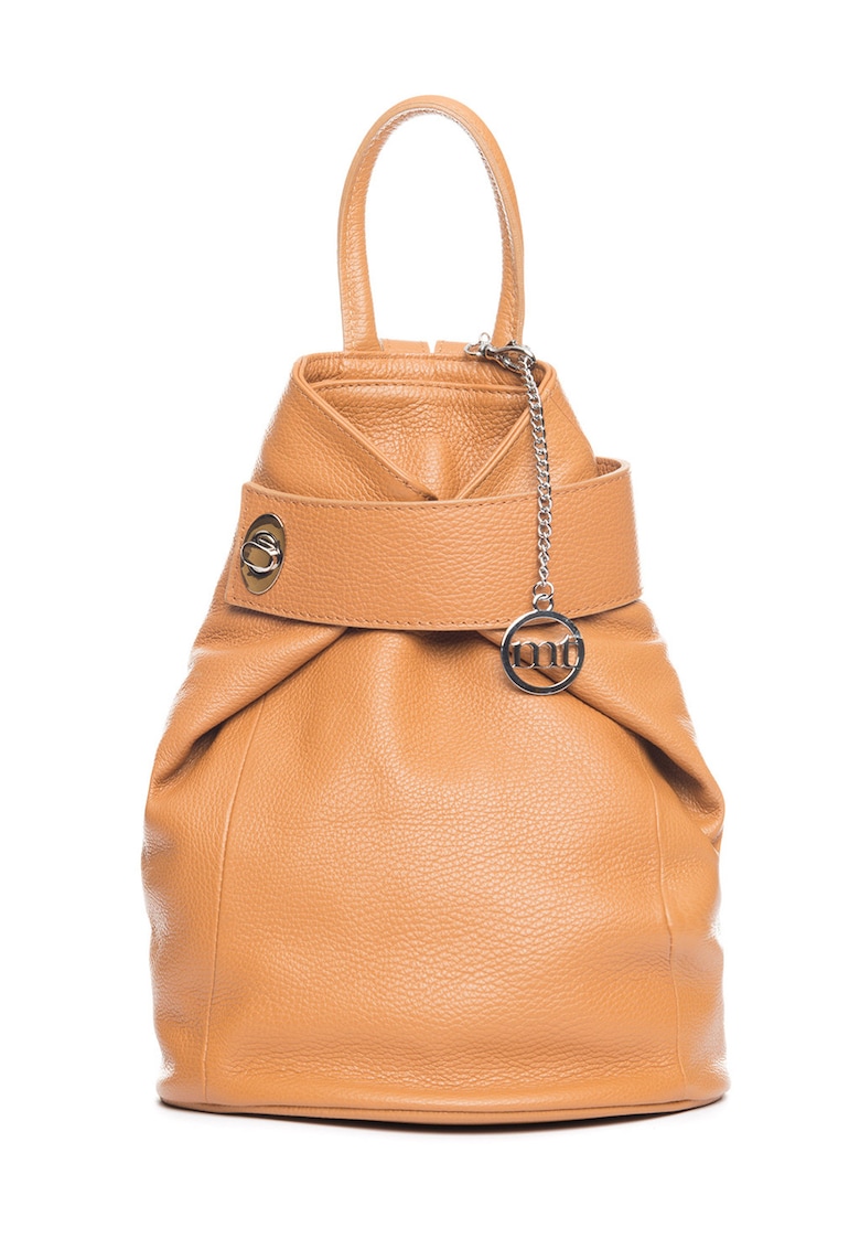 Rucsac de piele cu accesoriu logo Sirietto - Portocaliu