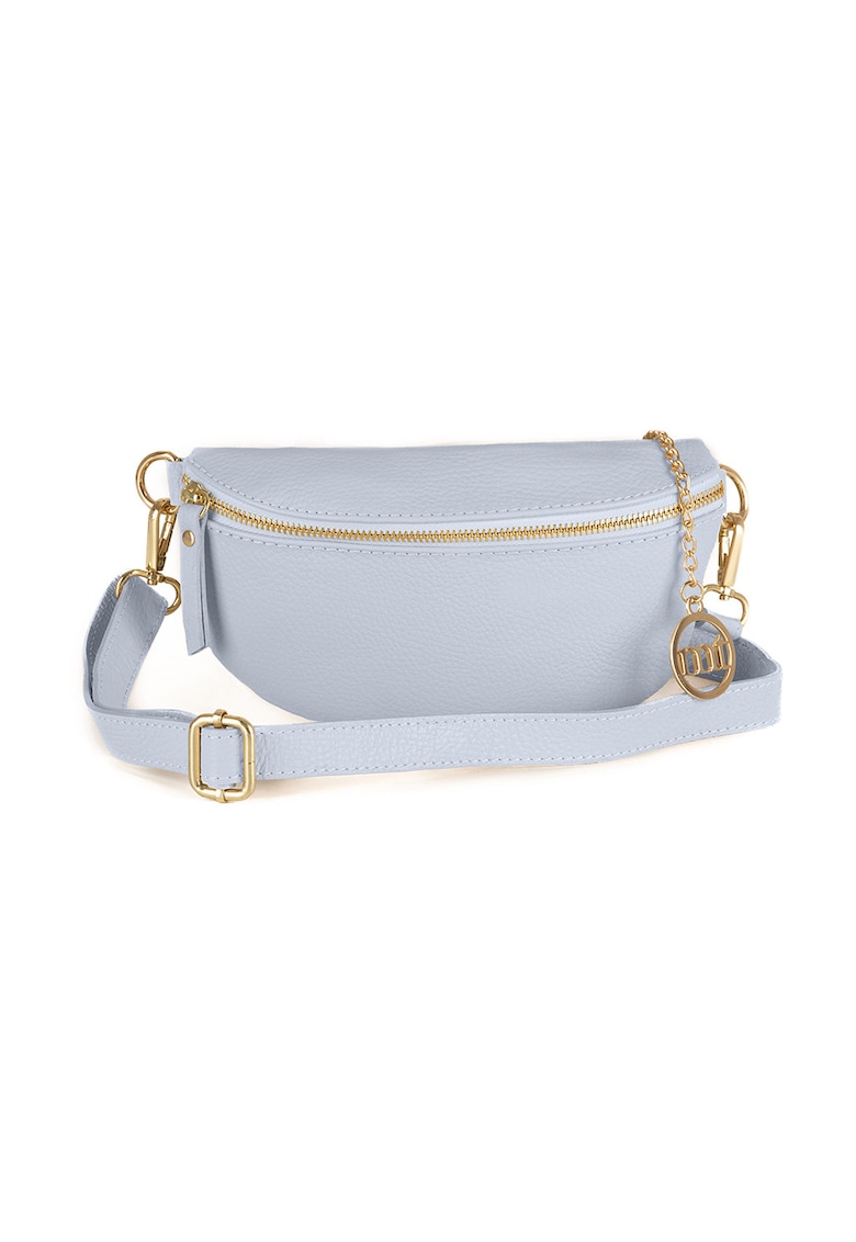 Geanta crossbody convertibila de piele Perugino - Albastru glaciar