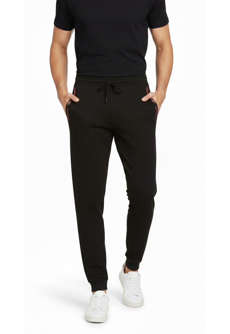 Pantaloni de trening cu doua buzunare laterale cu fermoar