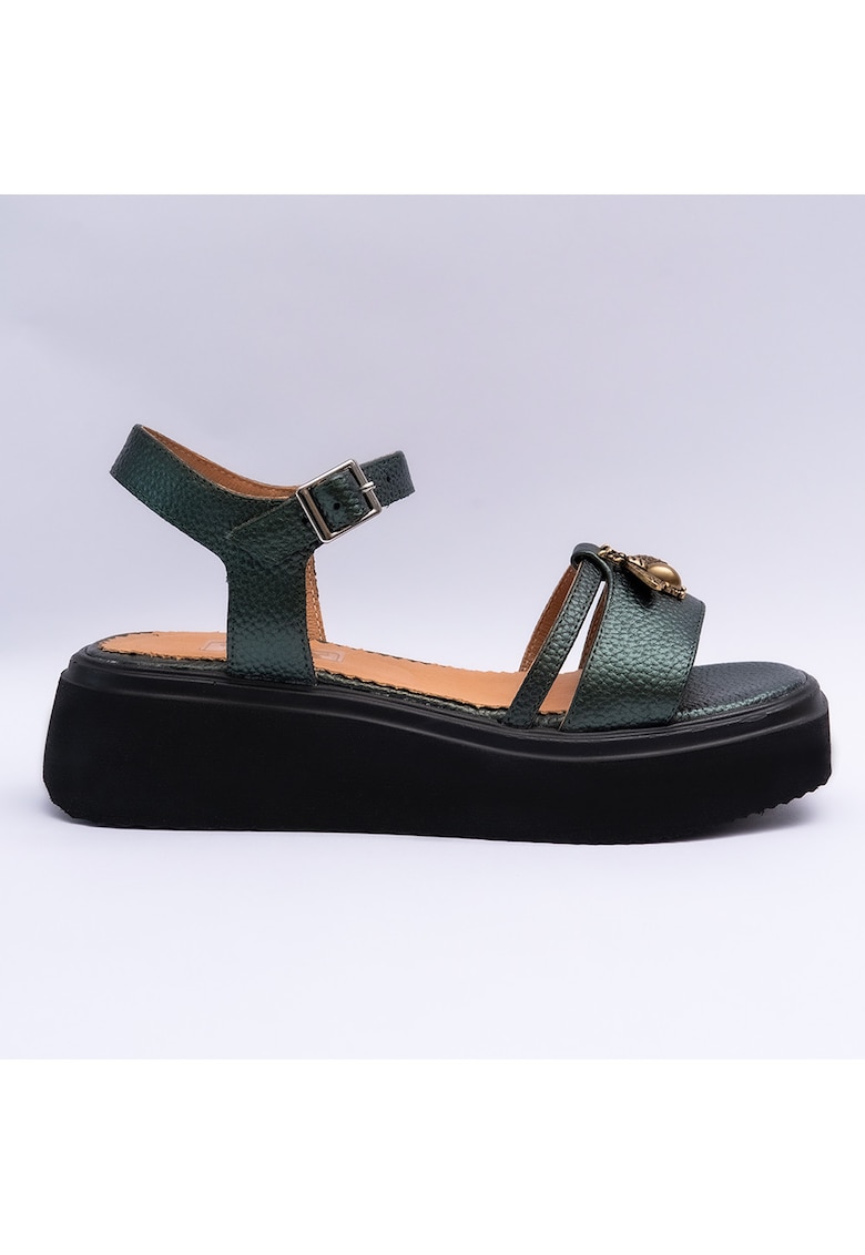 Sandale dama din piele - verzi - Verde