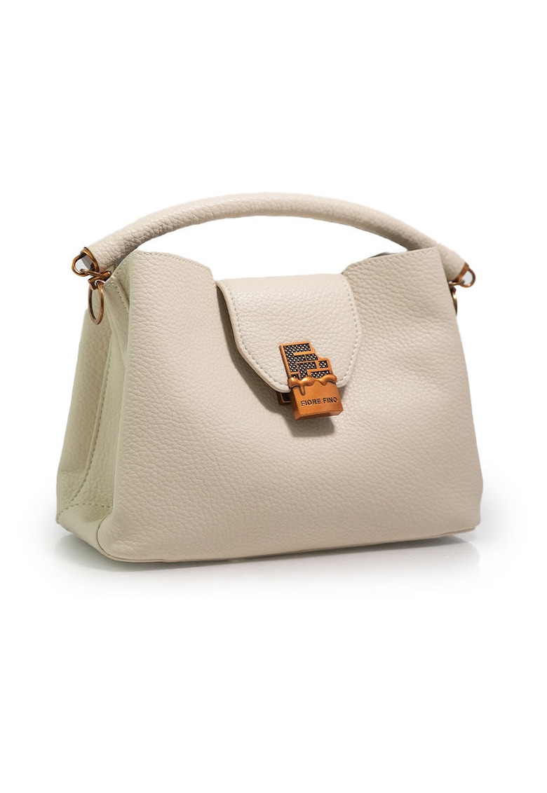 Geantă damă 3146 - piele naturală - bej - 30x15x10cm