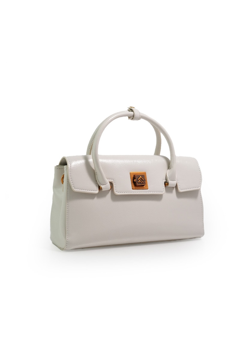 Geantă damă 3322 - piele naturală - bej - 30x15x10cm