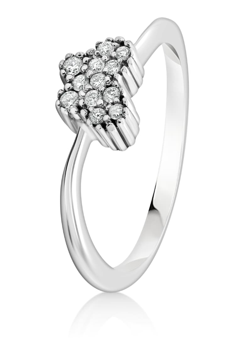 Inel din aur alb de 18K - diamante naturale - masura 51