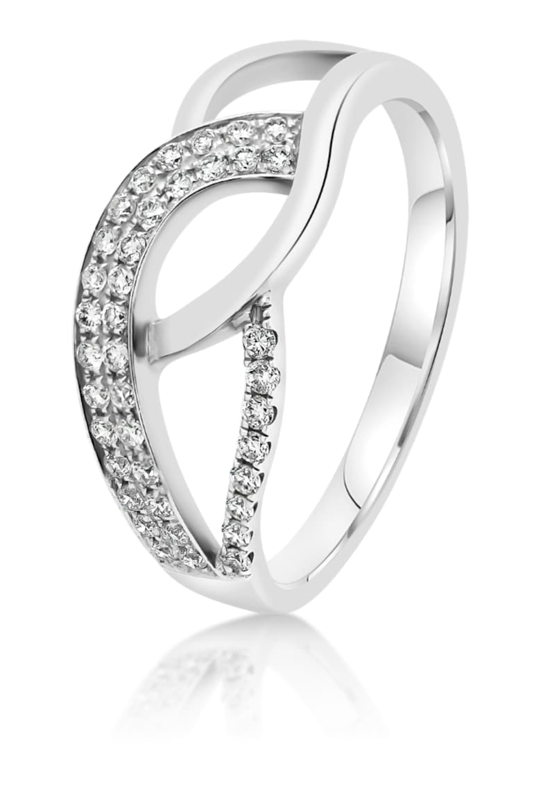 Inel din aur alb de 18K cu Diamante naturale - masura 53