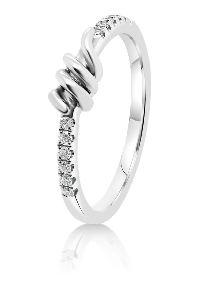 Inel din aur alb de 18K cu diamante naturale - masura 54