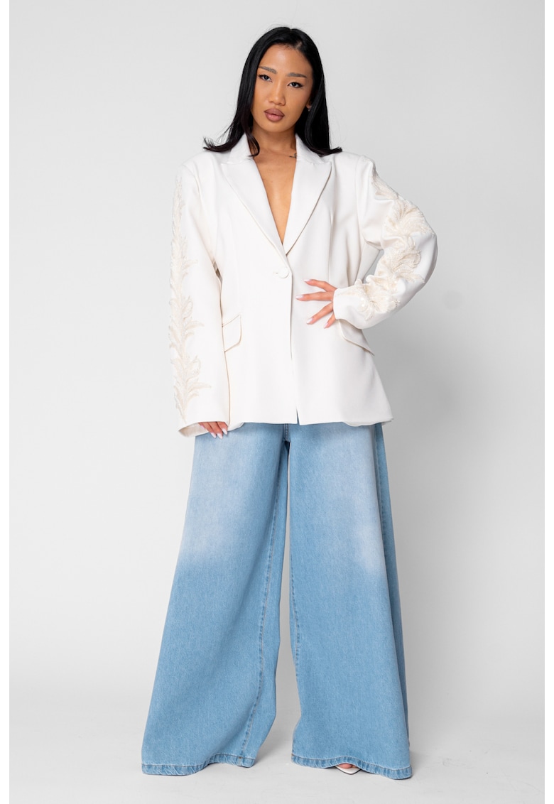 Sacou Oversized cu aplicatii pe maneca Off White 21439