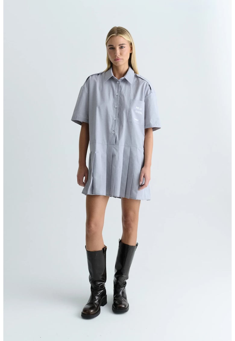 Rochie cu detalii plisate Fold - Gri