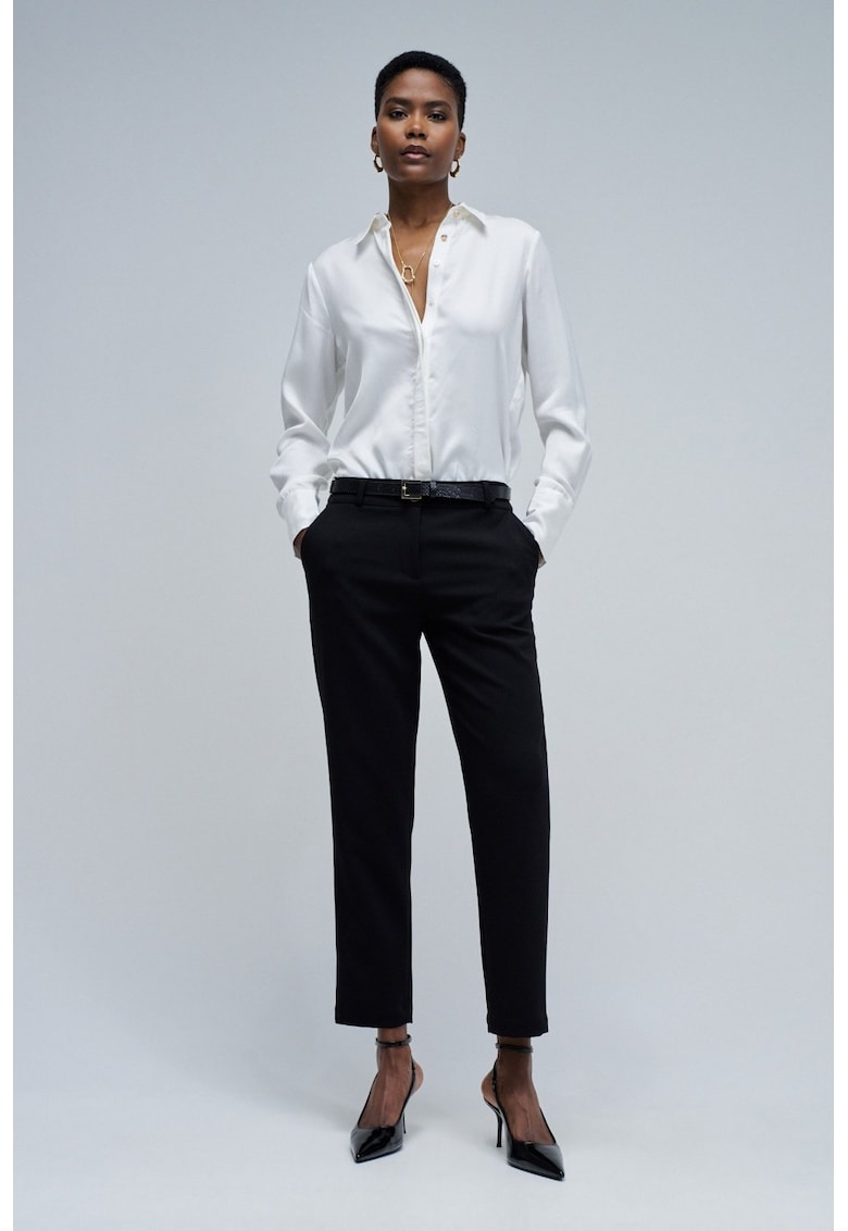 Pantaloni chino cu talie inalta