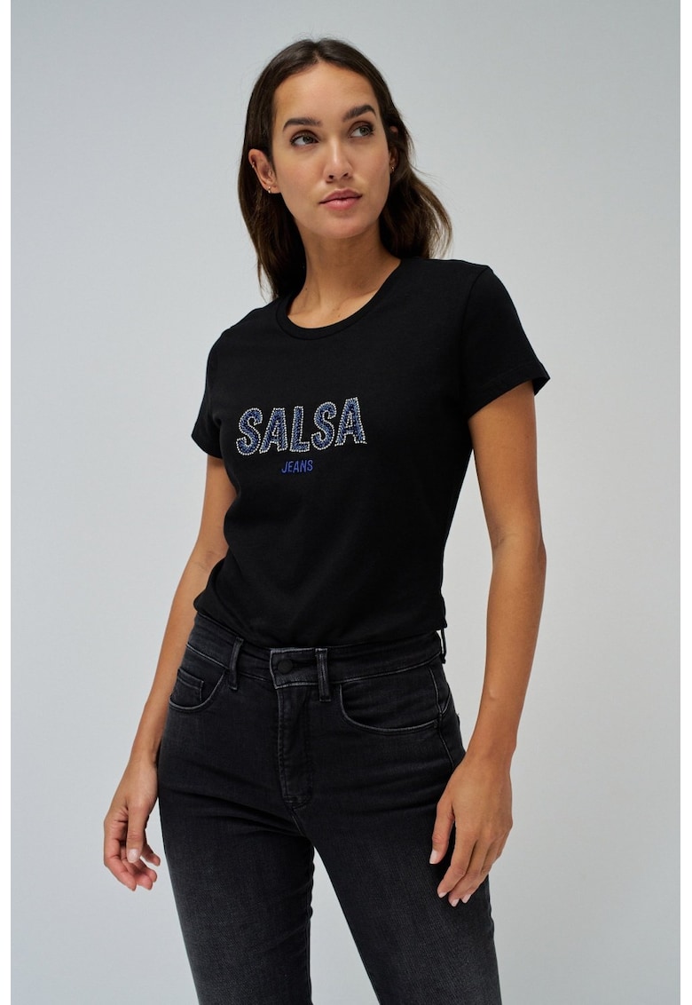 Tricou cu logo din margele