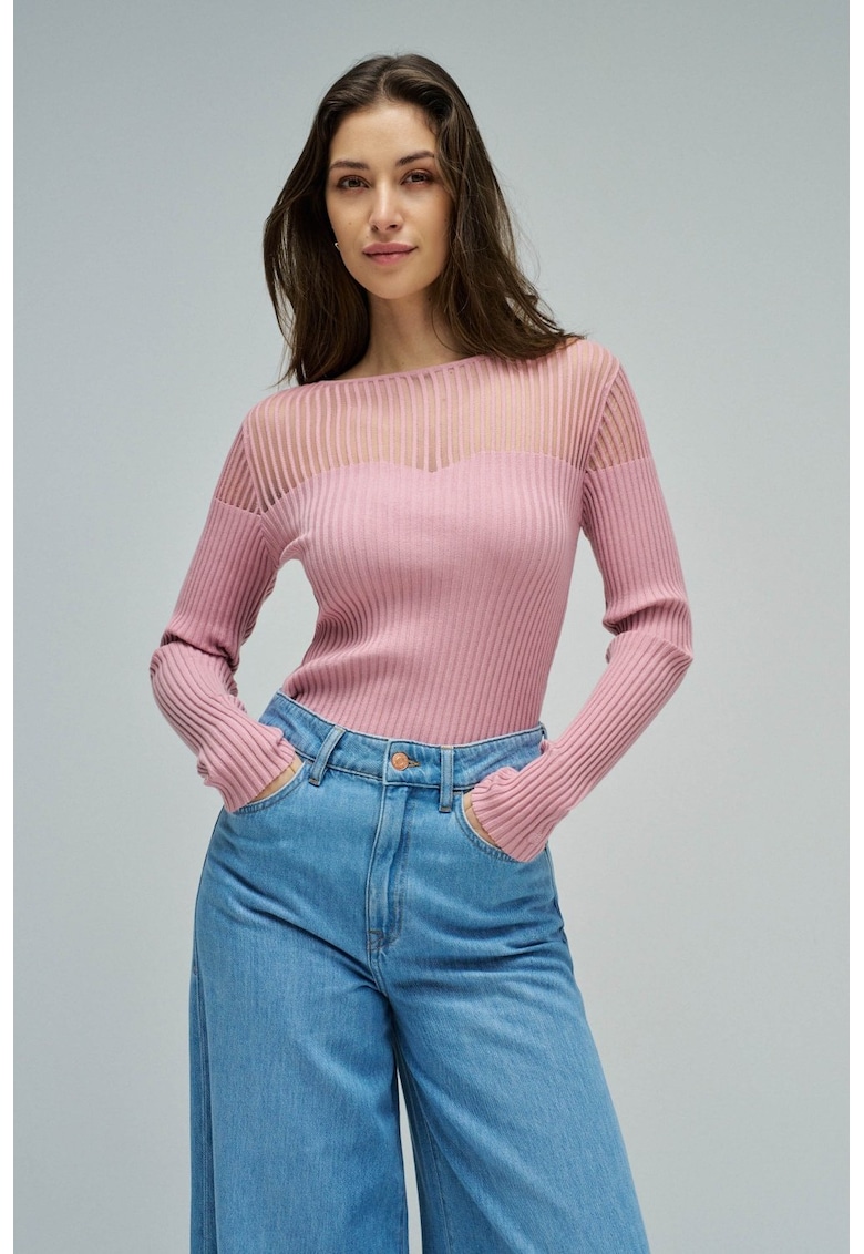 Pulover cu detalii transparente