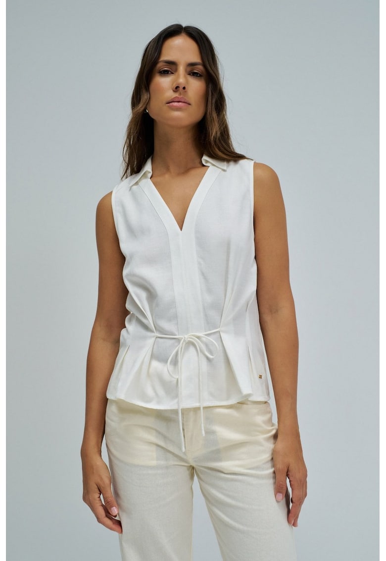 Bluza fara maneci din amestec de in