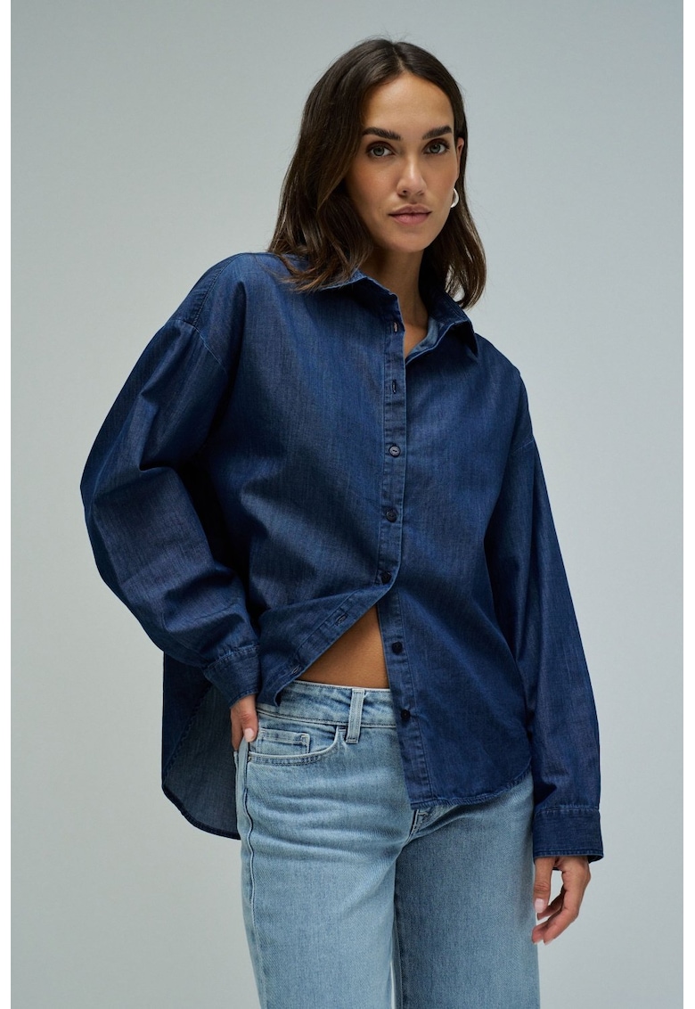 Camasa din denim cu crioala lejera