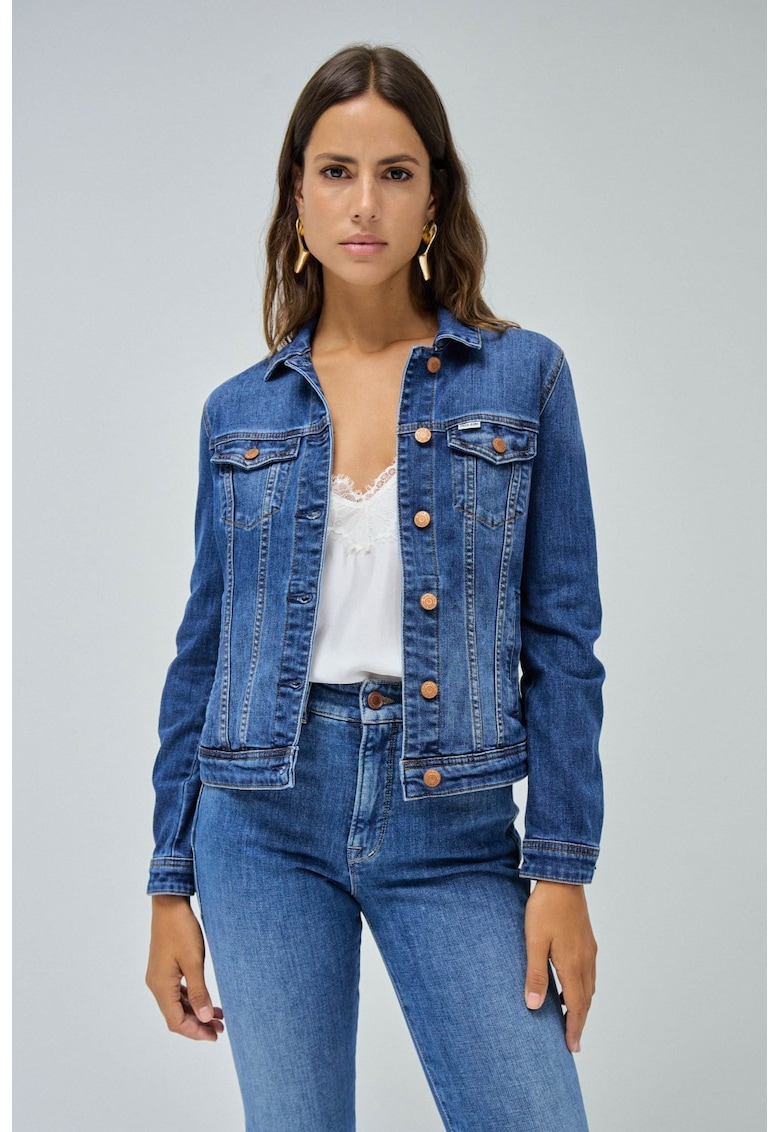 Jacheta cu nasturi din denim Trucker -