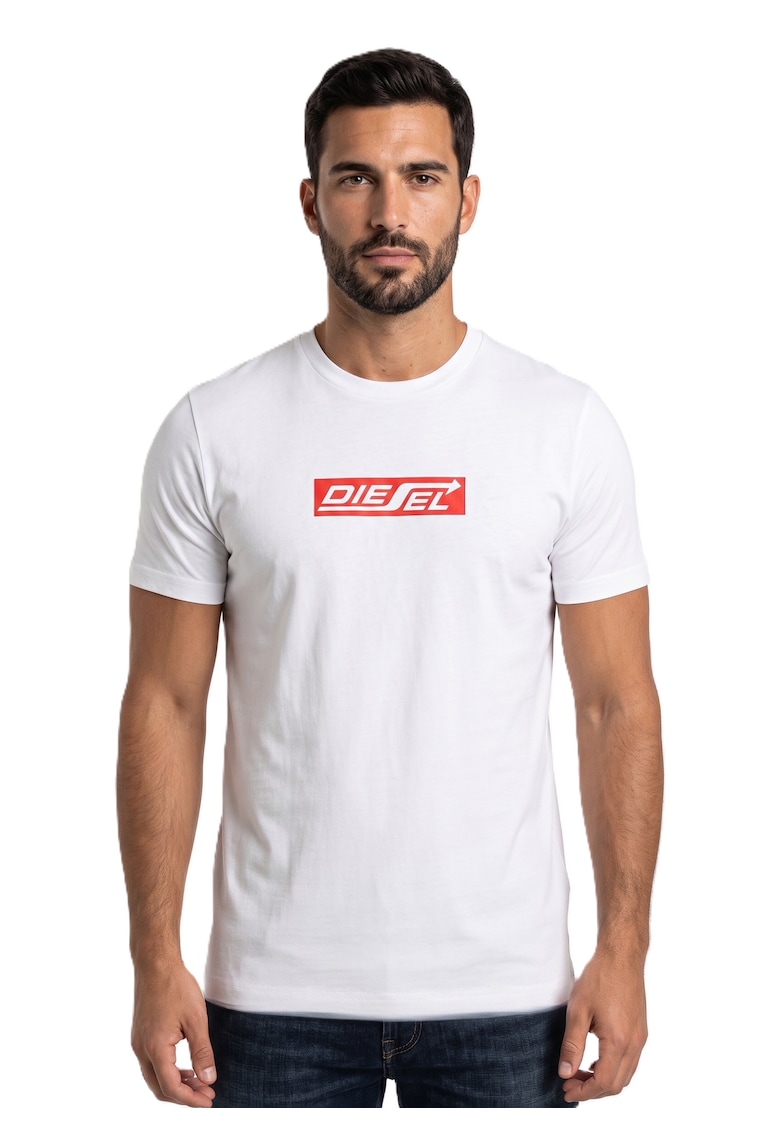 Tricou cu imprimeu logo contrastant