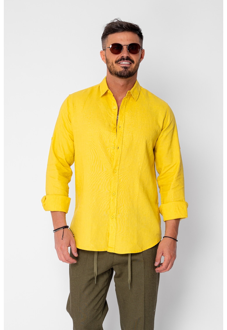 Camasa din 100% In Premium Yellow Mustard 21010 - Galben