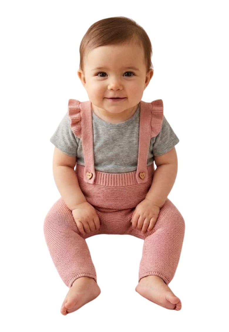 Pantaloni tricotati cu bretele -
