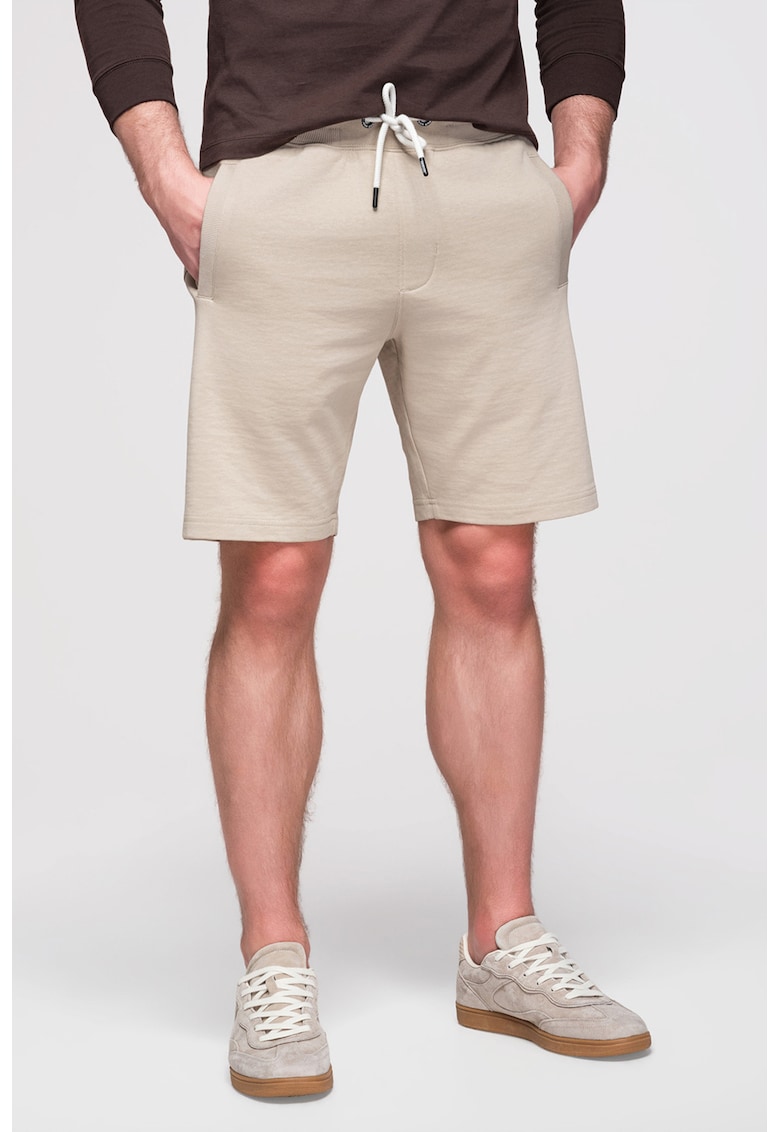 Pantaloni scurti din bumbac cu snur - Bej