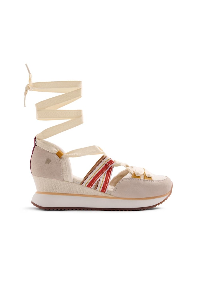 Pantofi sporti Merti cu talpa wedge si sireturi