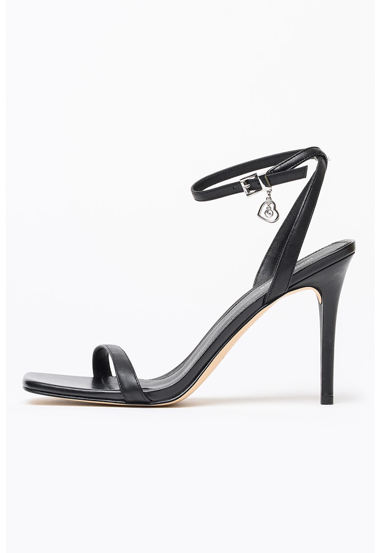 Sandale din piele cu toc stiletto Liana - Negru