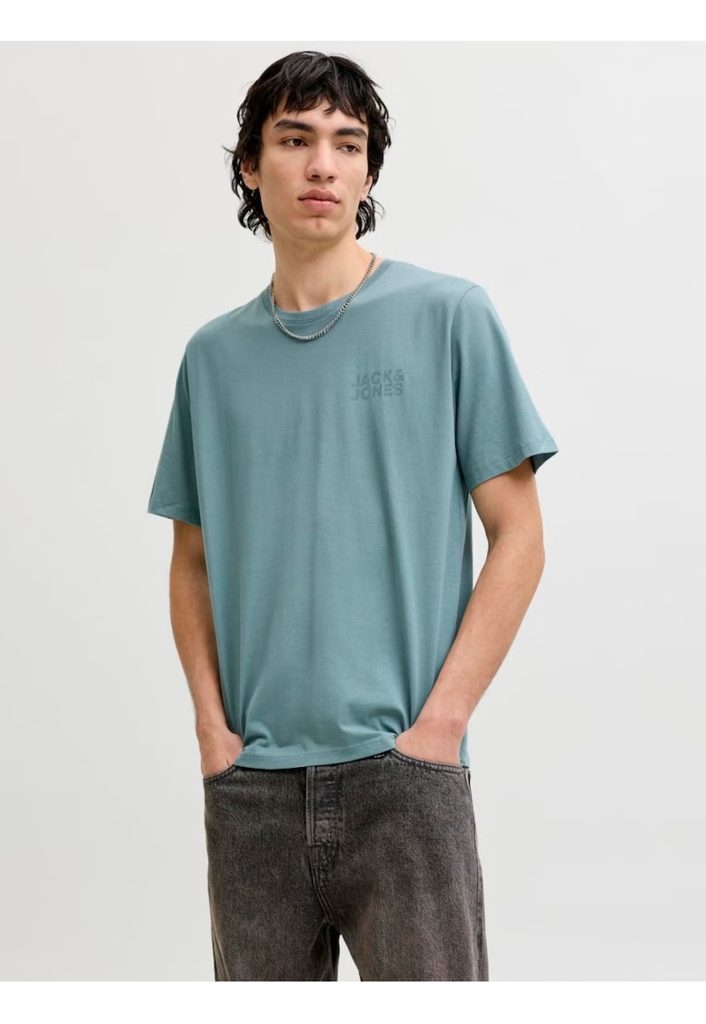 Tricou simplu - barbati - din 100% bumbac - Regular Fit - JJECORP - Verde deschis -