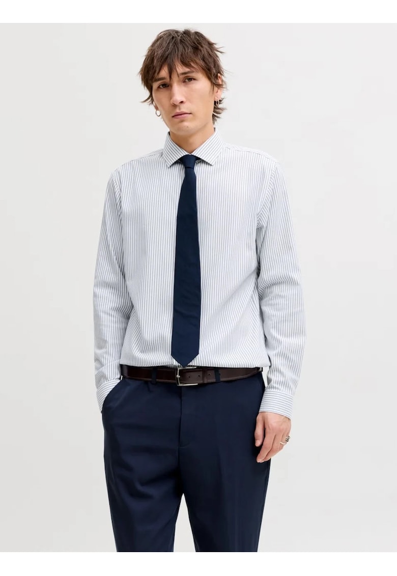 Camasa non-iron barbati din bumbac organic - Slim Fit - JPRBLAPARKER - Alb -