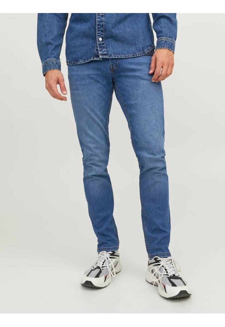 Blugi barbati Glenn - cu talie joasa si croiala Slim fit - Albadwqfstru - Albastru