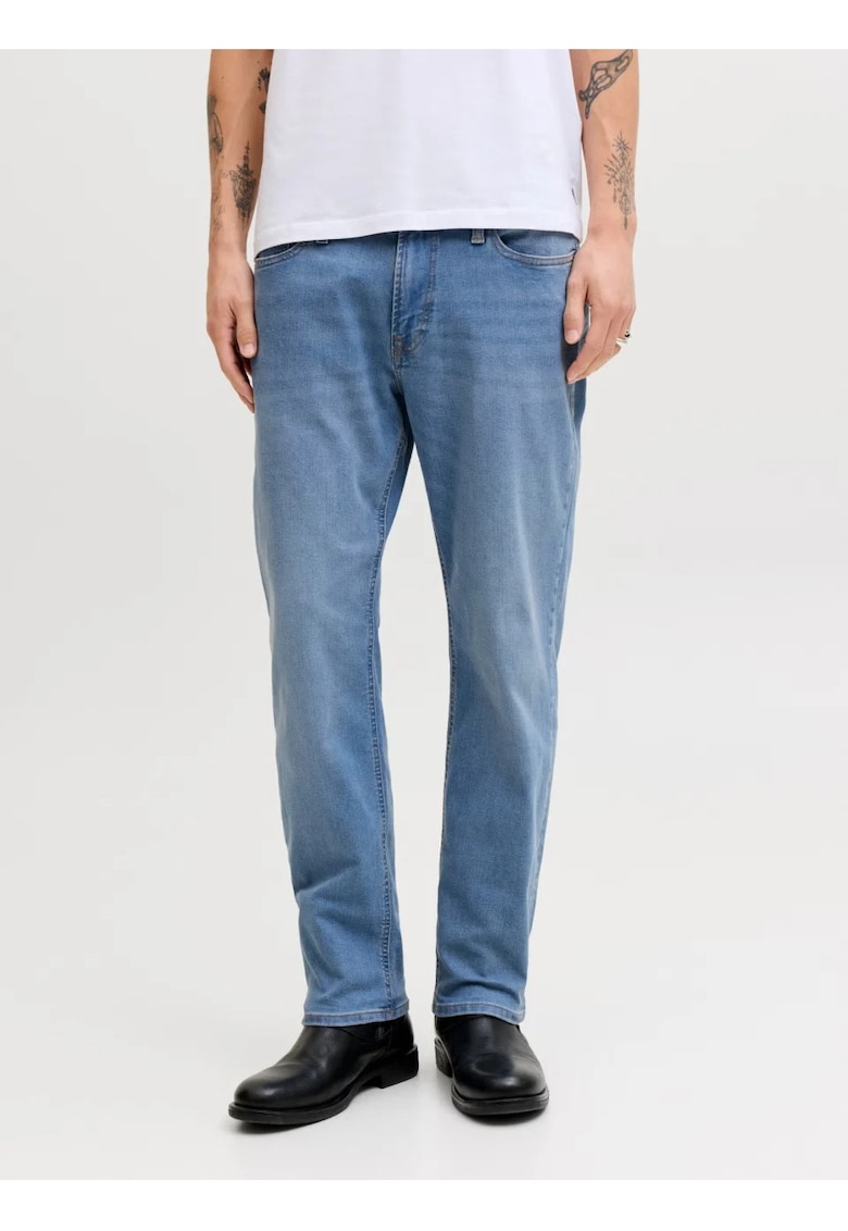 Blugi barbati CLARK - cu talie medie si croiala Regular fit - Albastru - W33 L30