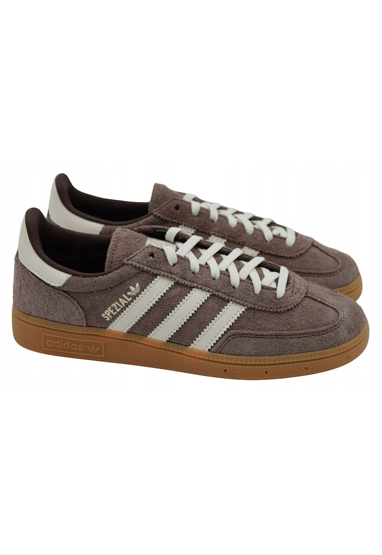 Pantofi Sport Pentru Femei - Handball Spezial If6490 - 40 Eu - Superior Din Piele Intoarsa Si Piele - Celebrele Trei Dungi Adidas - Sireturi Clasice - Talpa Din Cauciuc Cu Aderenta Buna - Maro-Bej