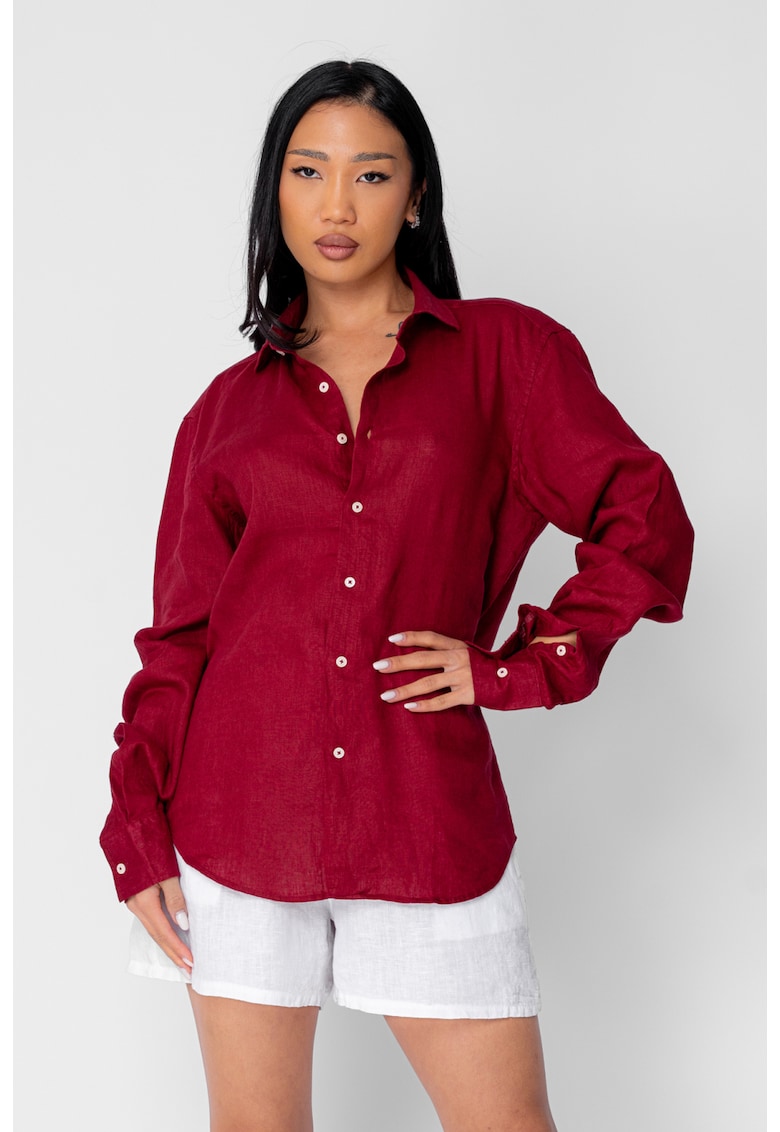Camasa Boyfriend dIn 100% In Burgundy 21215 - Visiniu