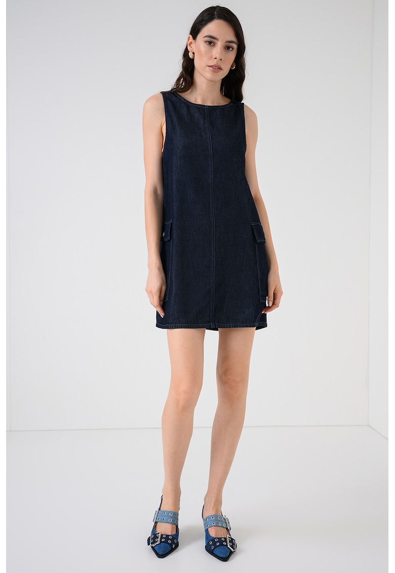 Rochie cargo din denim - Albastru ultramarin