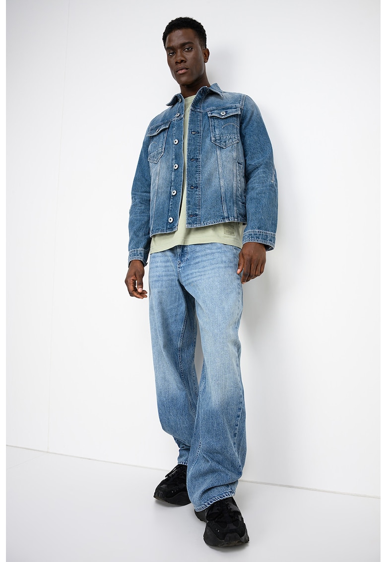 Jacheta slim fit din denim - Albastru cobalt