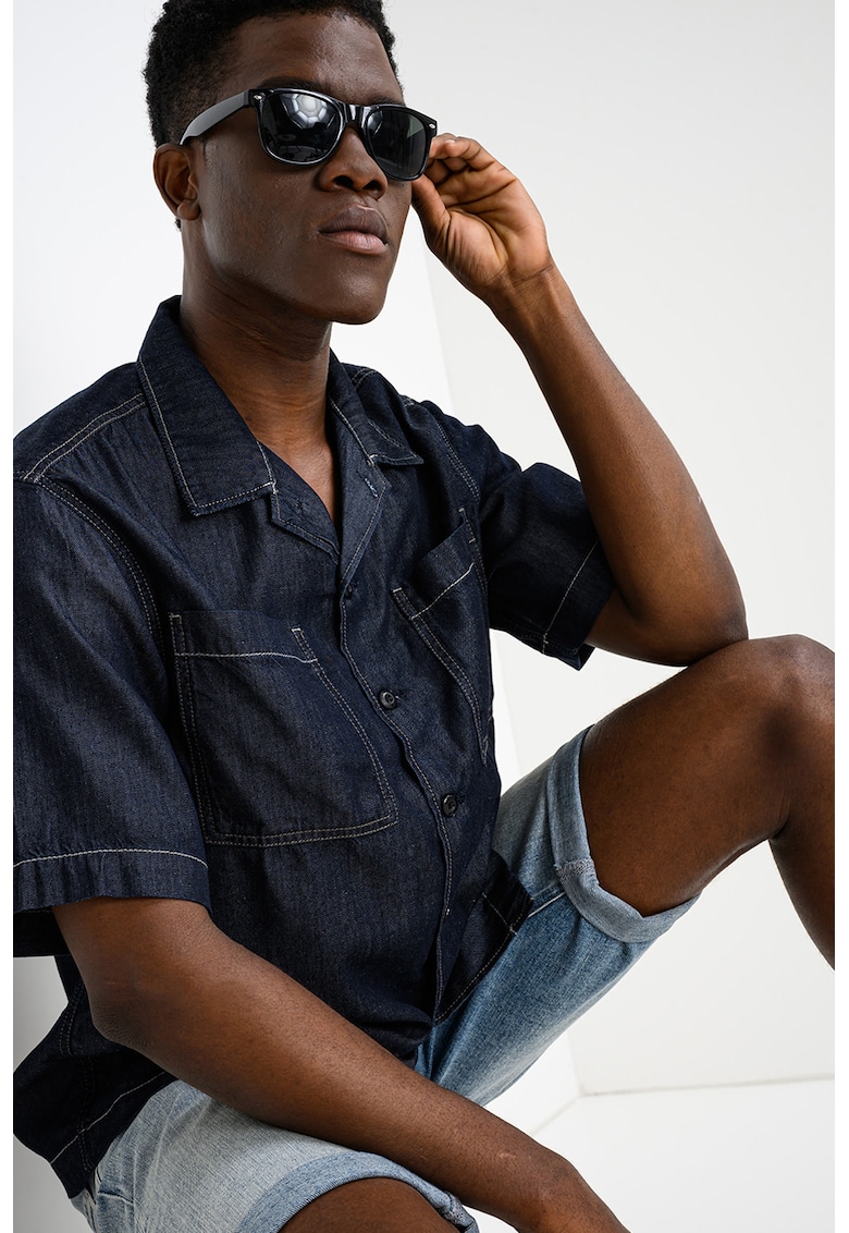 Camasa regular fit din denim - Bleumarin