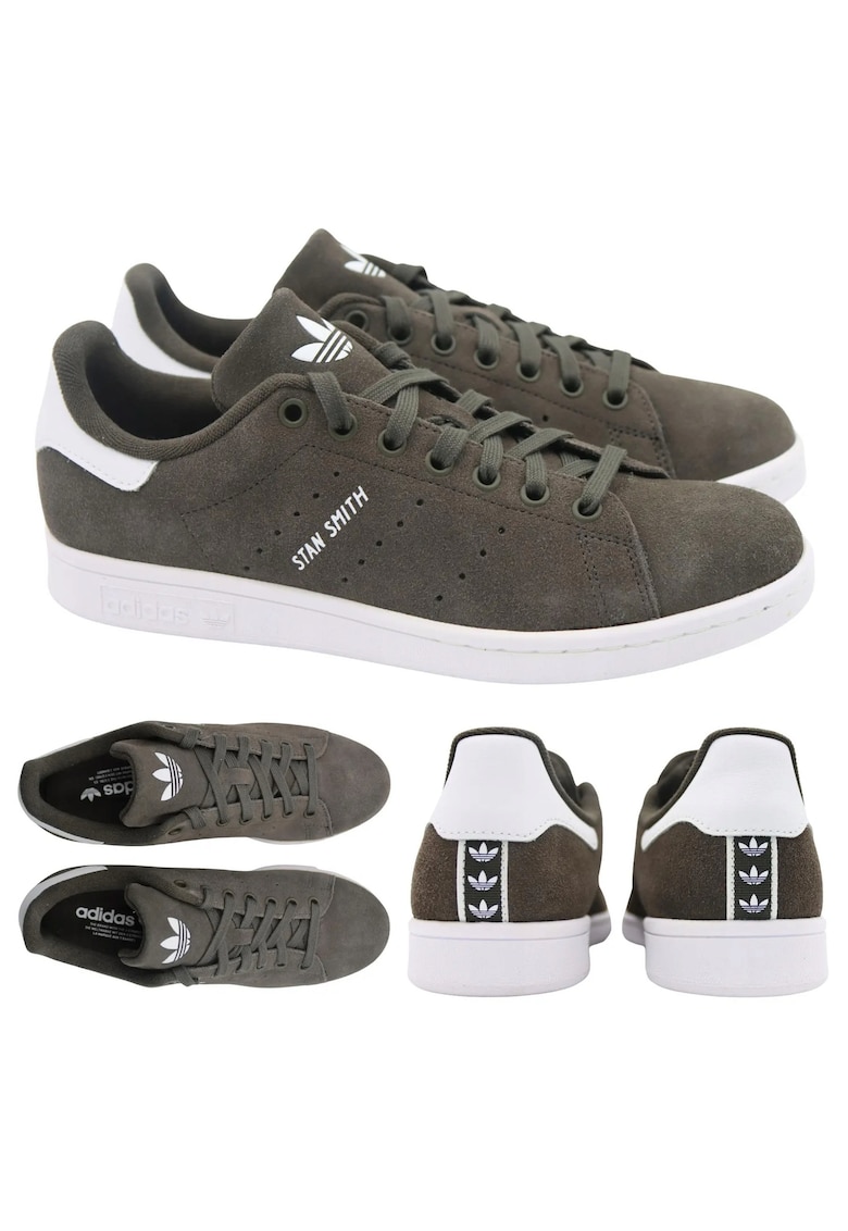 Pantofi Sport Barbati - Stan Smith IG9392 - Shadow Olive - Design Cu Peqfwqdrforatii - Talpa Din Cauciuc Pentru Si - Alb