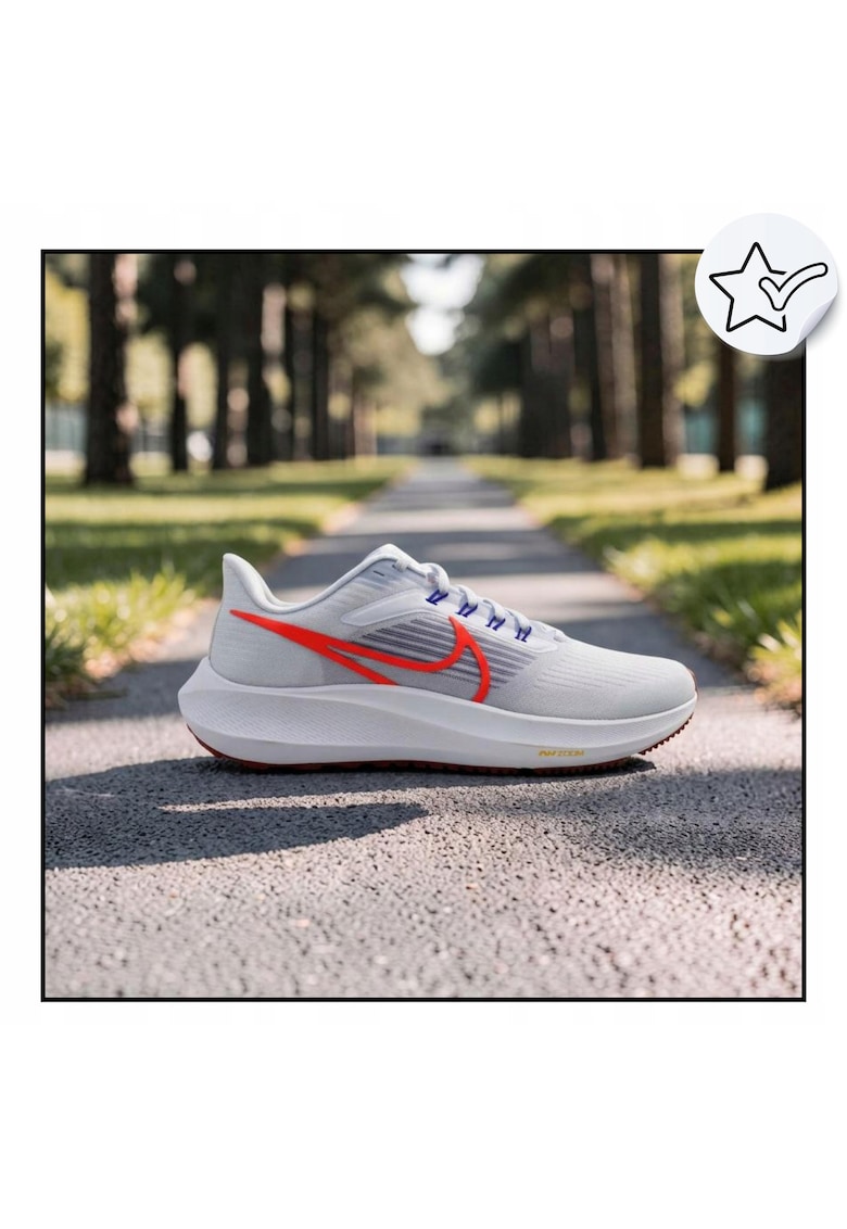 Pantofi Sport Barbati - Air Zoom Pegasus 39 - Amortizare: Spuma Nike React + 2X Zoom Air - Superior: Plasa Respirabila - Talpa Exterioara: Cauciuc Cu Profil In Forma De Fagure - Destinatie: Alergare Pe Asfalt - Antrenament - Utilizare Zilnica - Alb/Negr
